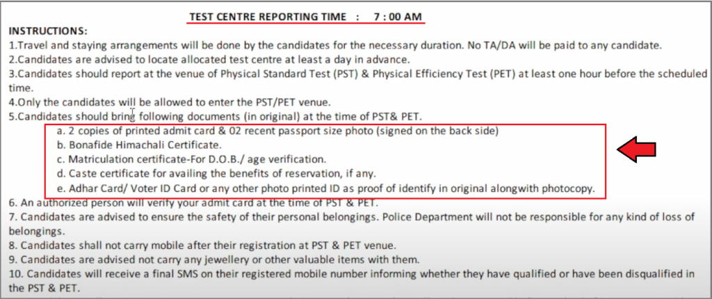 HPPSC Police Exam Admit Card-2